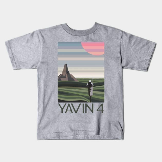 Visit Yavin 4! Kids T-Shirt by RocketPopInc